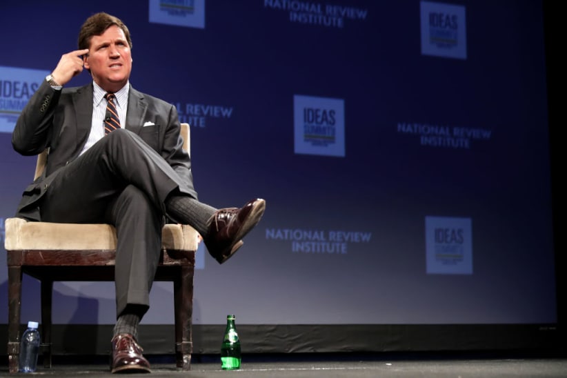 WASHINGTON, DC - MARCH 29: Fox News host Tucker Carlson discusses 'Populism and the Right' during the National Review Institute's Ideas Summit at the Mandarin Oriental Hotel March 29, 2019 in Washington, DC. Carlson talked about a large variety of topics including dropping testosterone levels, increasing rates of suicide, unemployment, drug addiction and social hierarchy at the summit, which had the theme 'The Case for the American Experiment.'  (Photo by Chip Somodevilla/Getty Images)