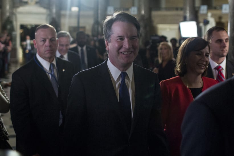 WASHINGTON, DC - FEBRUARY 05: U.S. Supreme Court Justice Brett Kavanaugh arrives ahead of the State of the Union address in the chamber of the U.S. House of Representatives at the U.S. Capitol Building on February 5, 2019 in Washington, DC. President Trump's second State of the Union address was postponed one week due to the partial government shutdown.  (Photo by Zach Gibson/Getty Images)