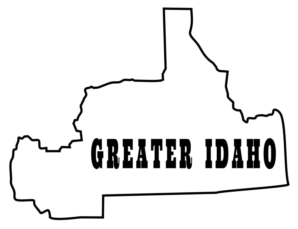 Proposed state of Greater Idaho with parts of Oregon and Califonria