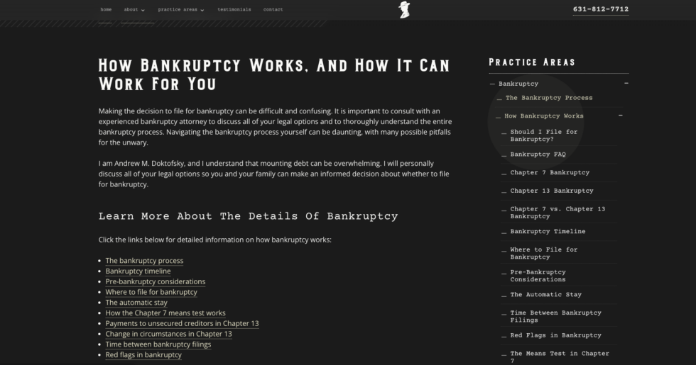 bankruptcy content example